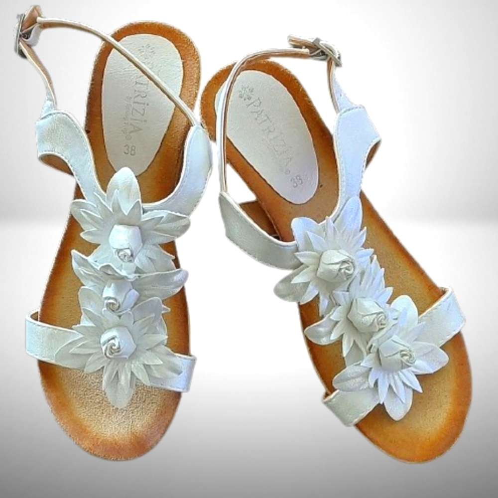 White Floral Sandals